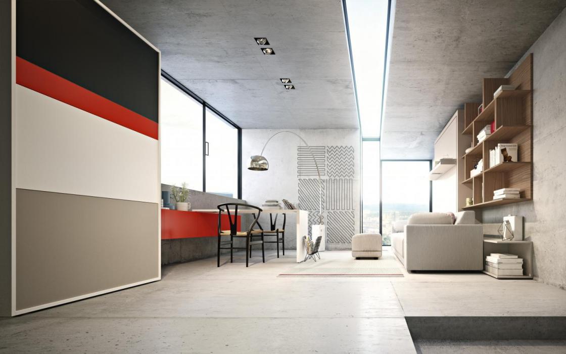 Transformable sofa for a studio