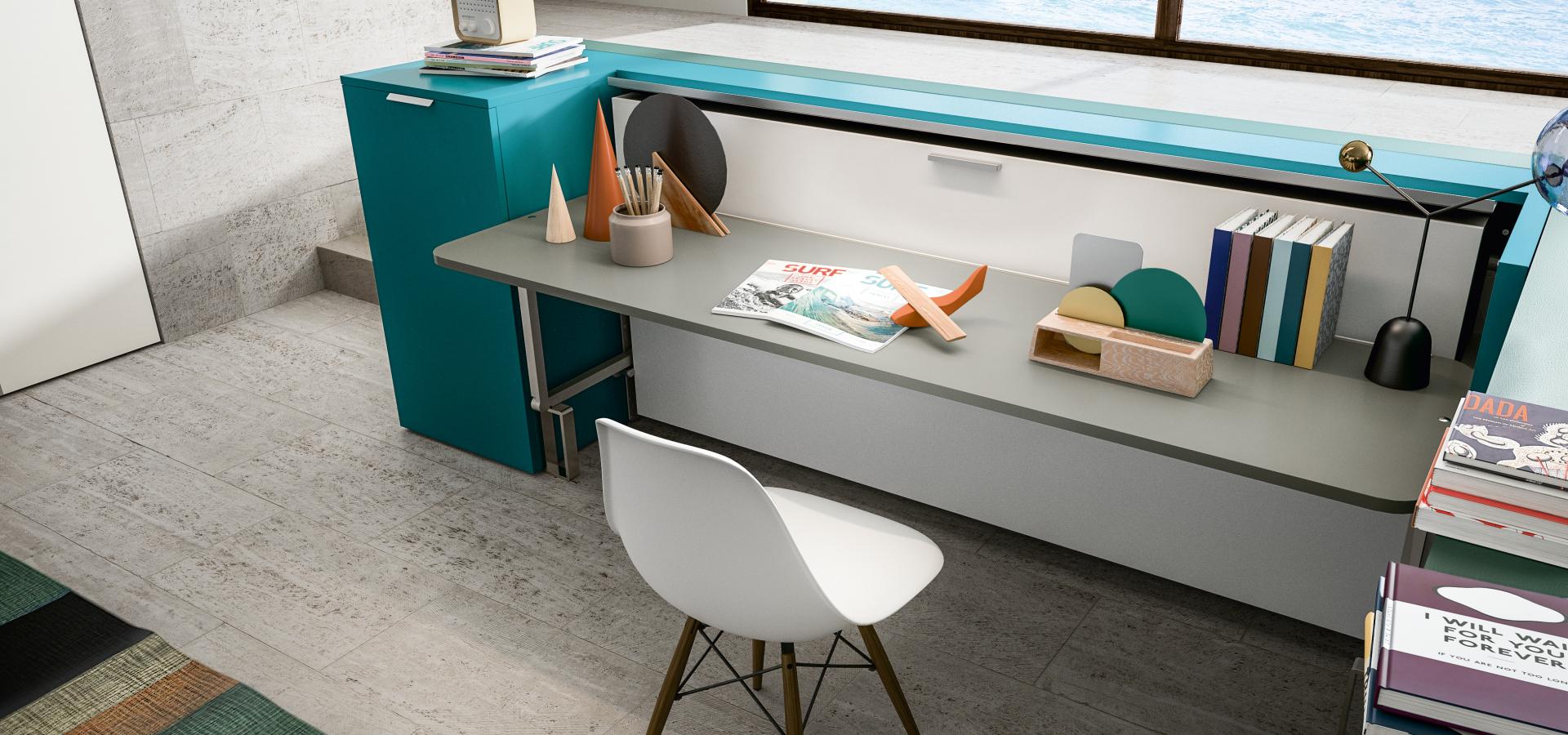 Clei Home Office is a Stylish Cabinet with Folding Desk