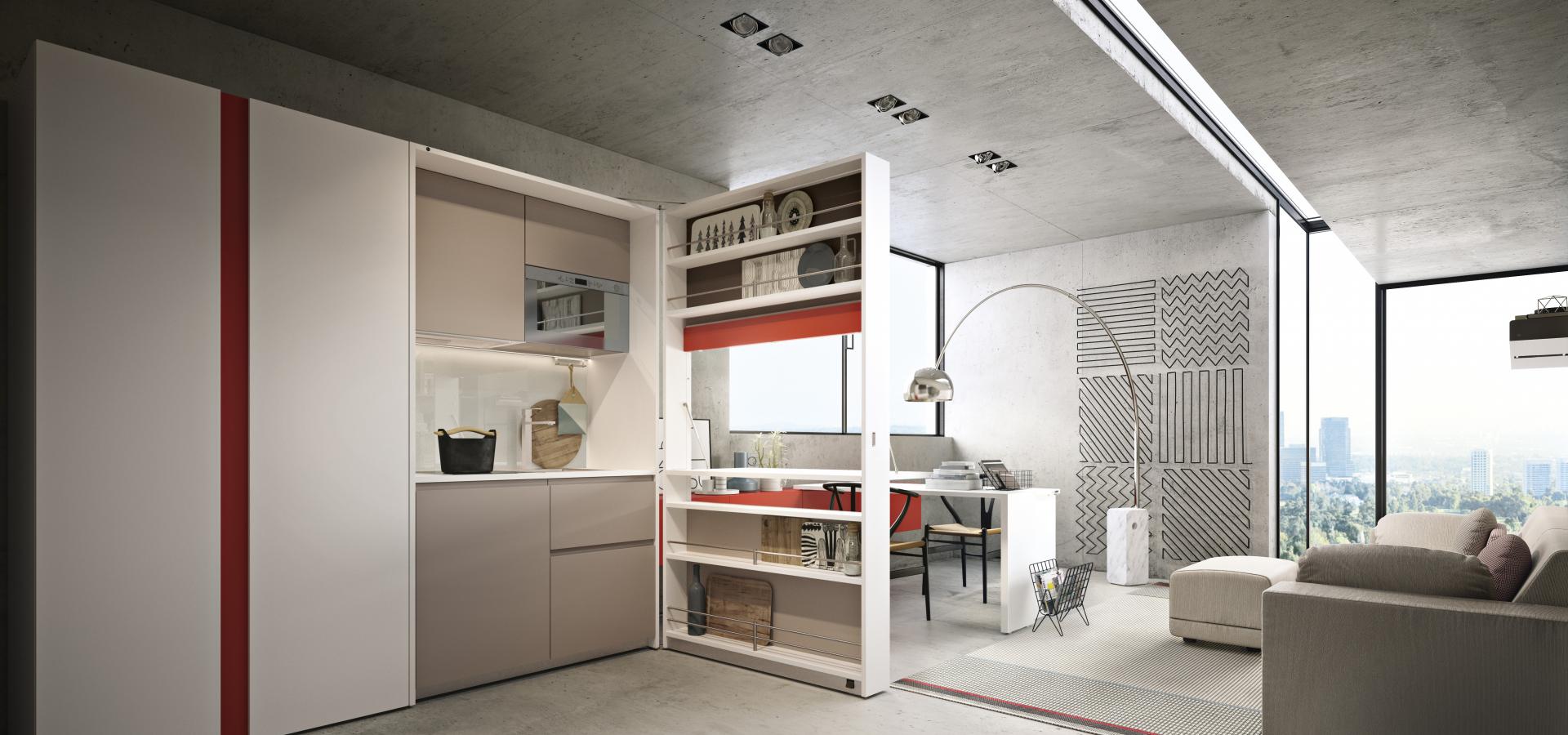 Parete con cucina a scomparsa Kitchen Box