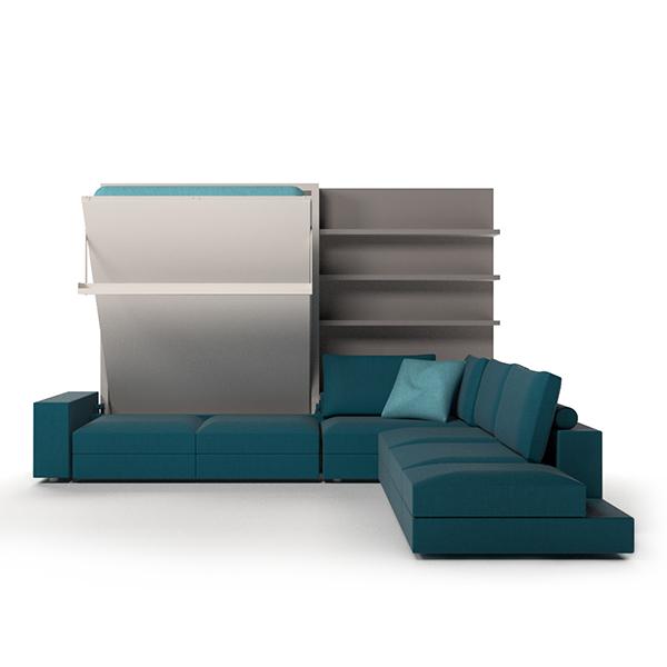 Tango Componibile vertical bed with sofa and bookcase