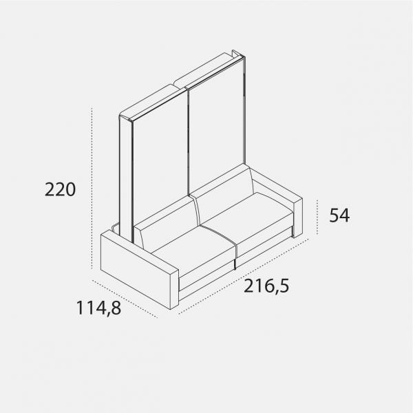Letto a scomparsa con divano trasformabile ELLA & LOUIS Clei