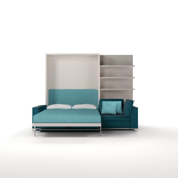 Tonale 201-281 Linear Sofa with feet and fold-down transforming double bed and shelves