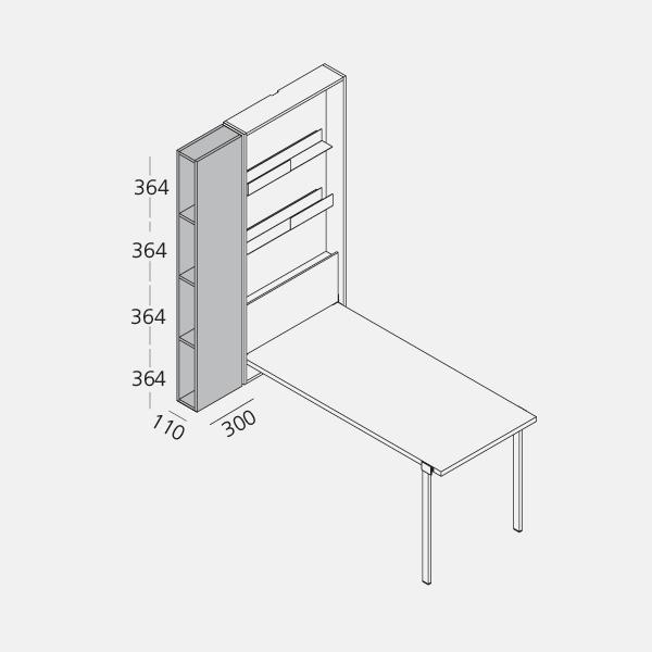 Tavolo / Scrivania a muro ribaltabile Wally Office