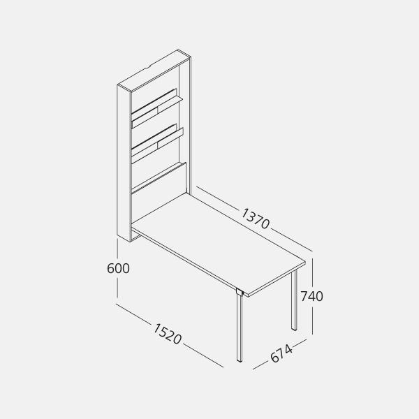 Tavolo / Scrivania a muro ribaltabile Wally Office