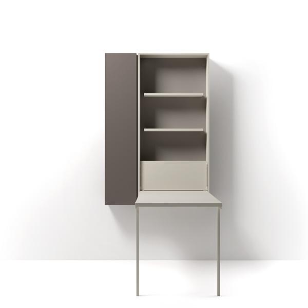 Wally Plus Wall-mounted folding desk/table with storage unit