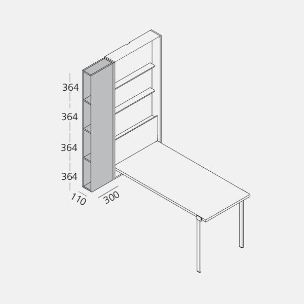 Tavolo a Ribalta e Trasformabile Wally, Tavolo a parete Wally