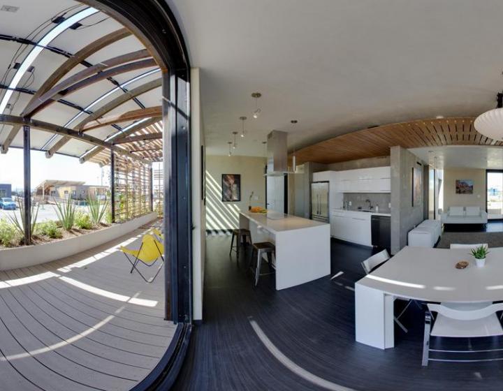 Eco-friendly furnishing : the Clei transformable house at the energy solar decathlon, California.